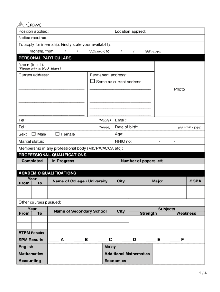 Employment Application Form