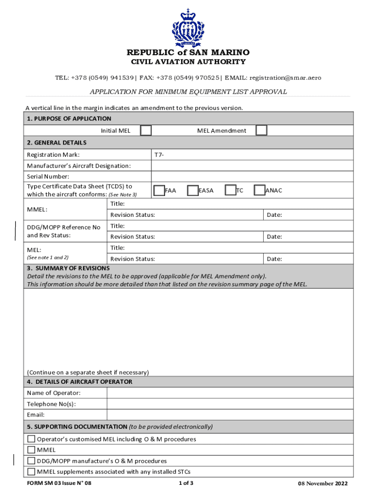 Contact UsSan Marino Aircraft RegistryPDF  Form