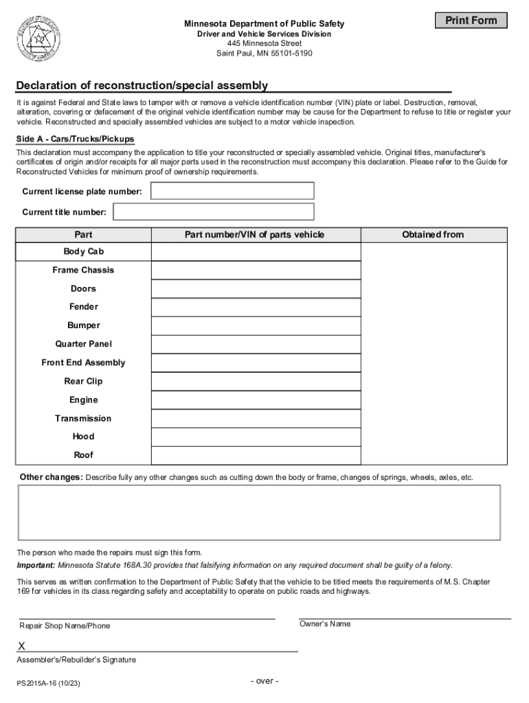 Commercial Driver License Self Certification Form