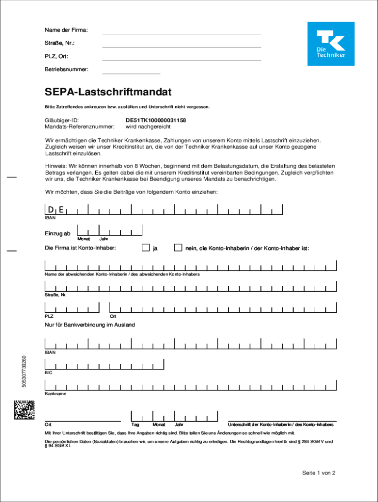 Name Der Firma Stra Stra Strae, E, Nr PLZ, Ort  Form