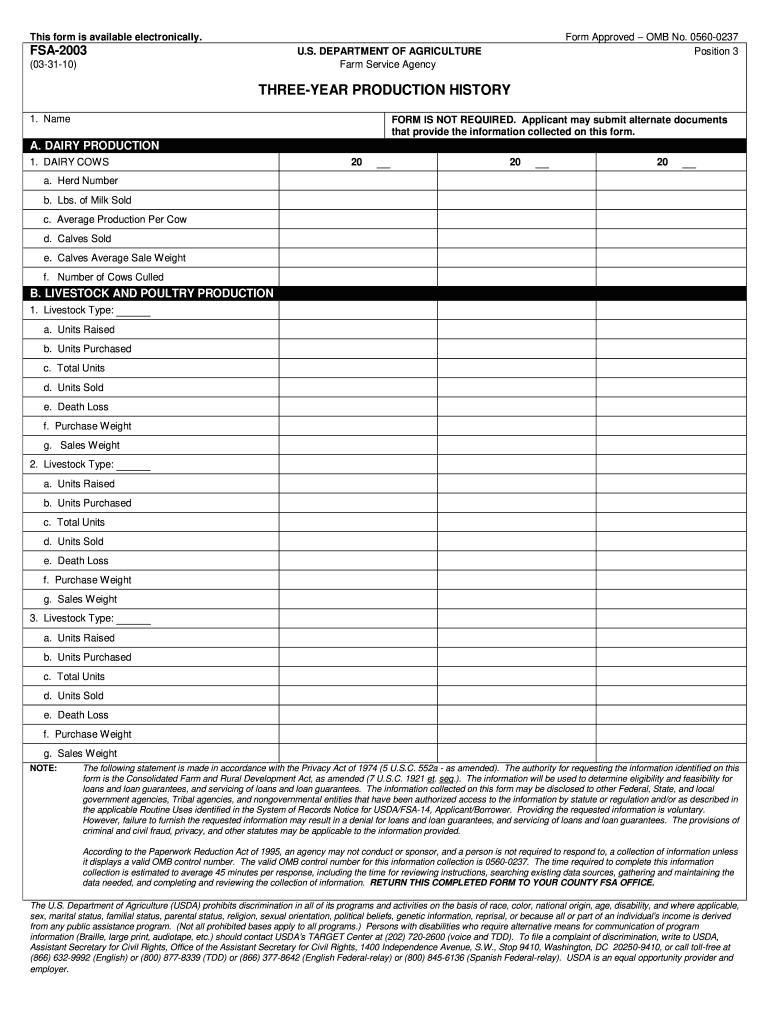  Usda Fsa Form 2010-2024