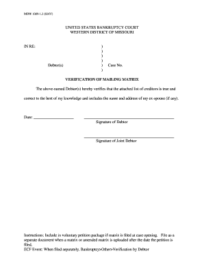 Verification of Matrix the Western District of Missouri Mow Uscourts  Form