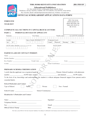 Jomo Kenyatta Foundation  Form