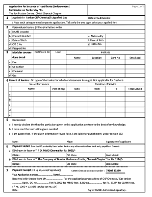 Documents Required for Dc Endorsement Renewal  Form