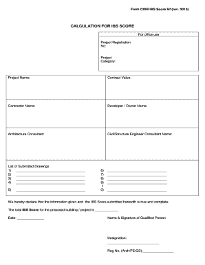 Ibs Calculation  Form