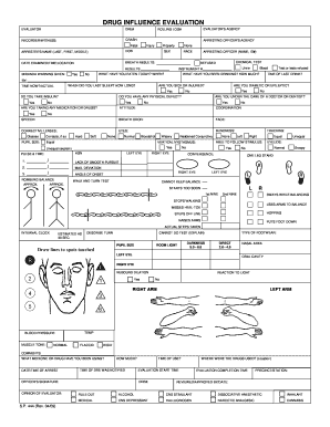 Drug Influence Evaluation  Form