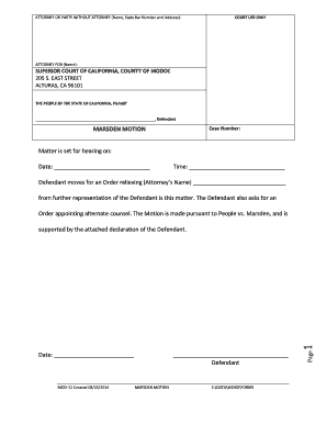 Marsden Motion PDF  Form