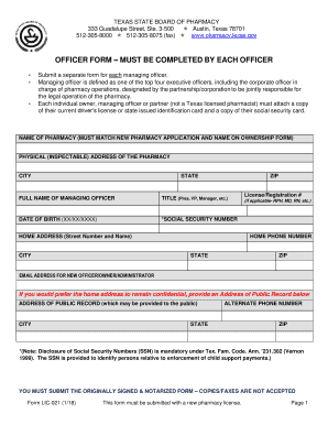  LIC 021 Texas State Board of Pharmacy Texas Gov 2016