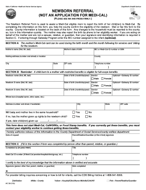  Newborn Referral Form Dhcs Ca 2015