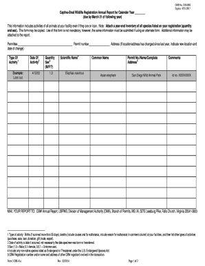 U S Fish and Wildlife Service Form 3 200 41A Annual Report for Fws