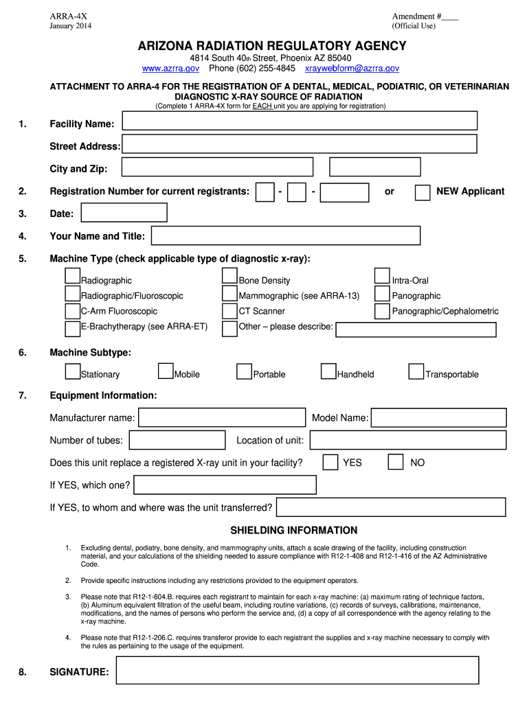  ARRA 4X  Arizona Radiation Regulatory Agency  Azrra 2014
