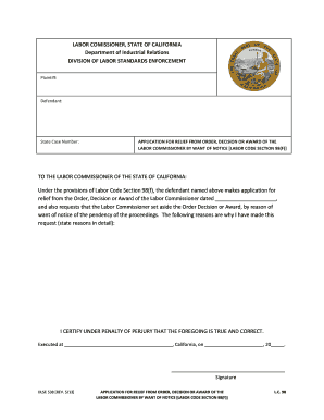 538 Decision Labor Commissioner Form