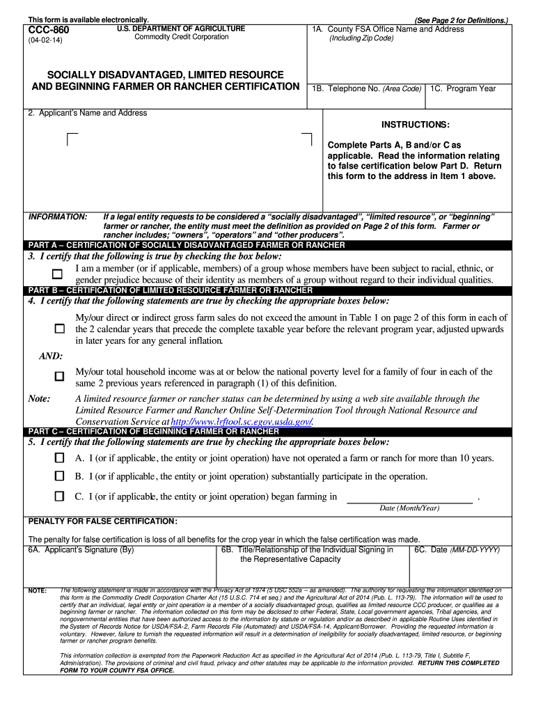 Ccc 860  Form