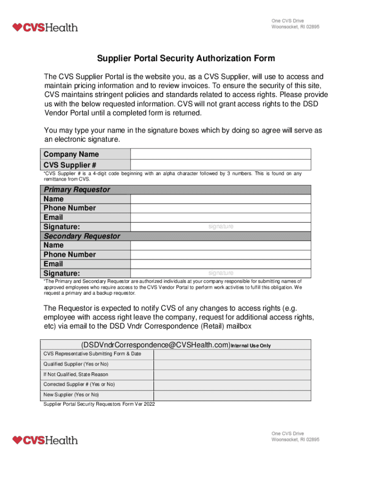  Supplier Portal Security Request Form 2022-2024