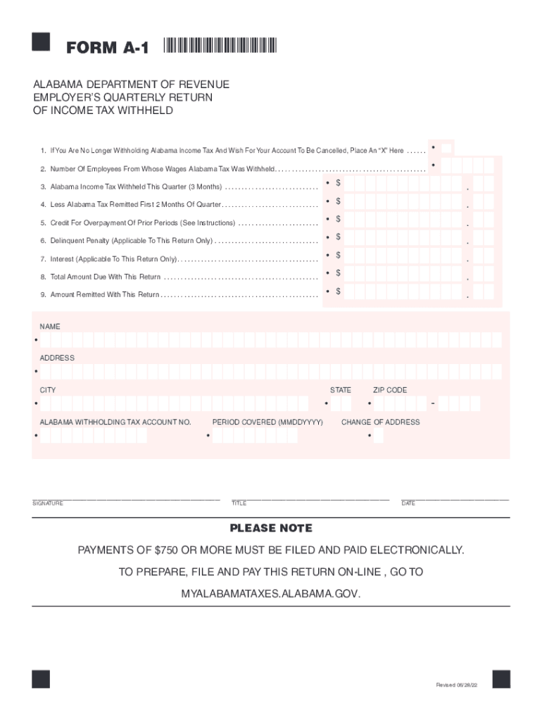 FORM a 1 ALABAMA DEPARTMENT of REVENUE