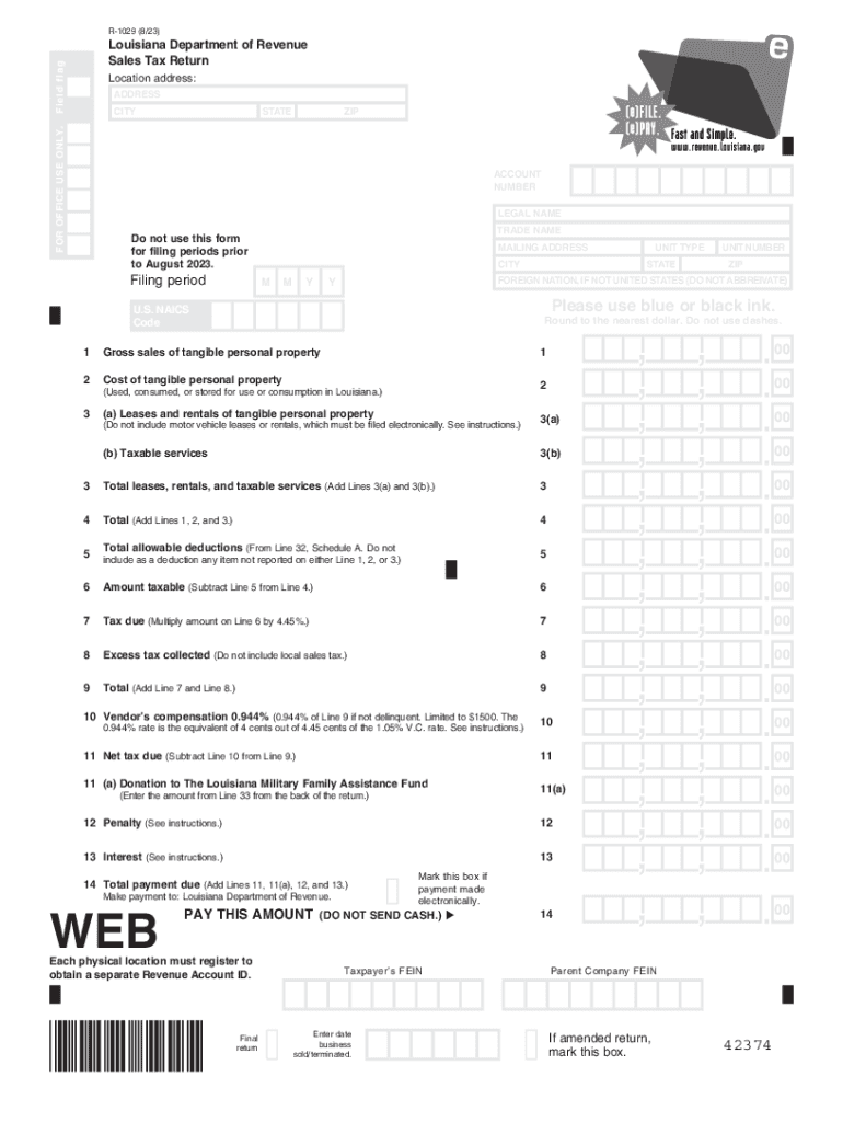  Louisiana Sales Tax Form 2023-2024