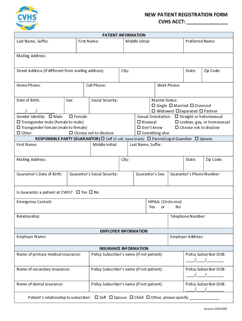 New Patient Registration 10082020 DOCX  Form