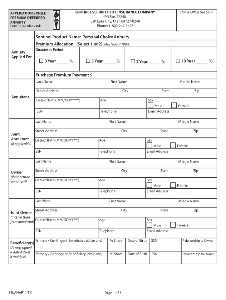  Clear SENTINEL SECURITY LIFE INSURANCE COMPANY PO 2023-2024