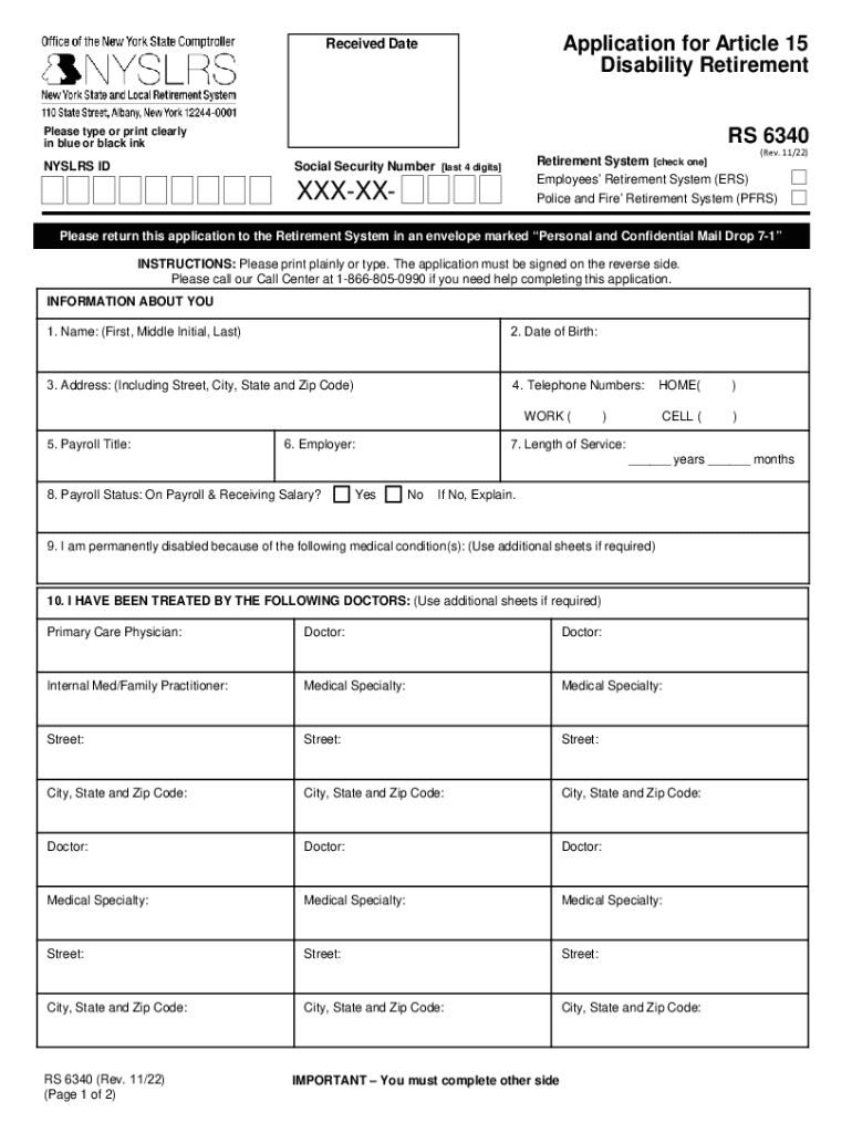NON LINE of DUTY DISABILITY APPLICATION  Form