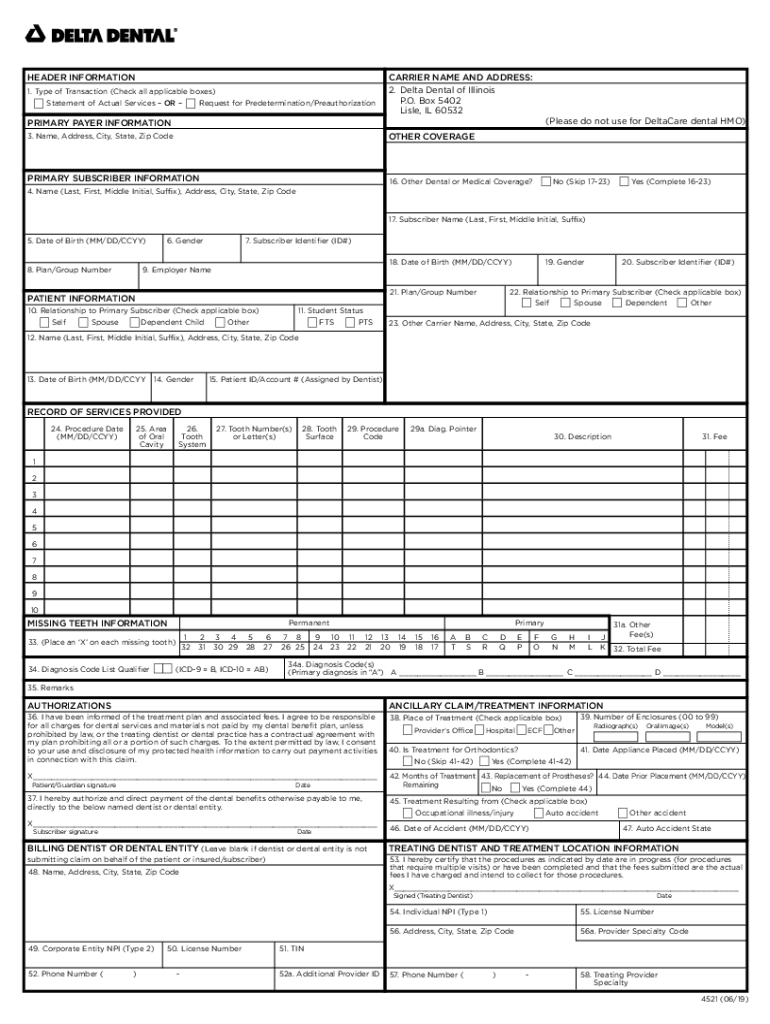 Delta Dental Claim Form PDF