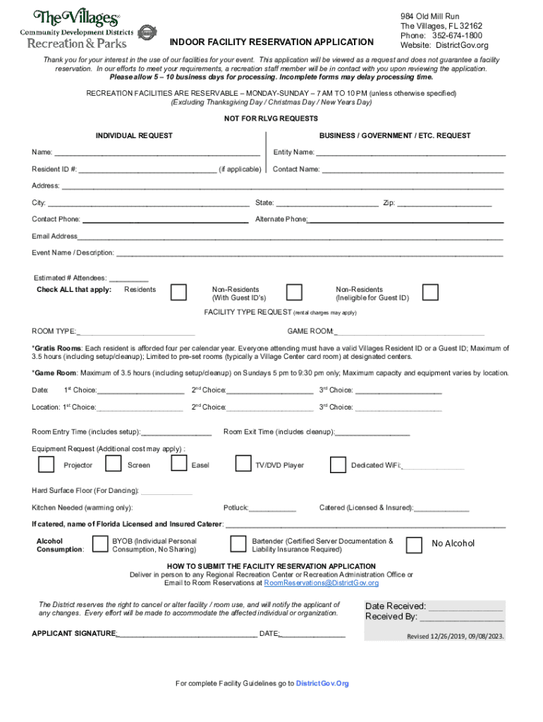  CITY of STANTON Facility Use Application and Agreement 2023-2024