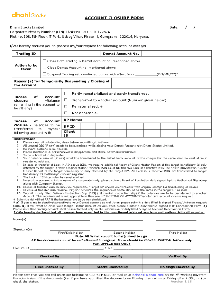  Indiabulls Account Closure Form Fill Out &amp;amp; Sign Online 2022-2024