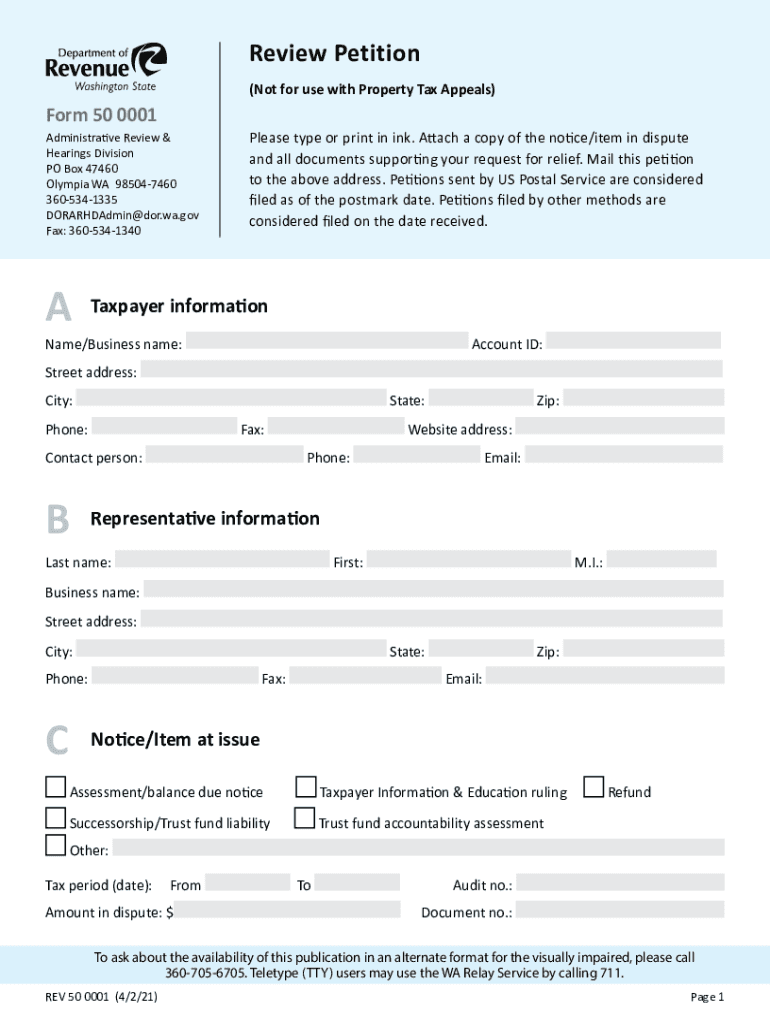 Review Petition Review Petition  Form