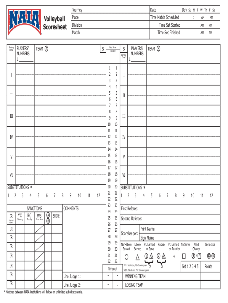  16 NCAA 0463 Score Sheets 2022-2024