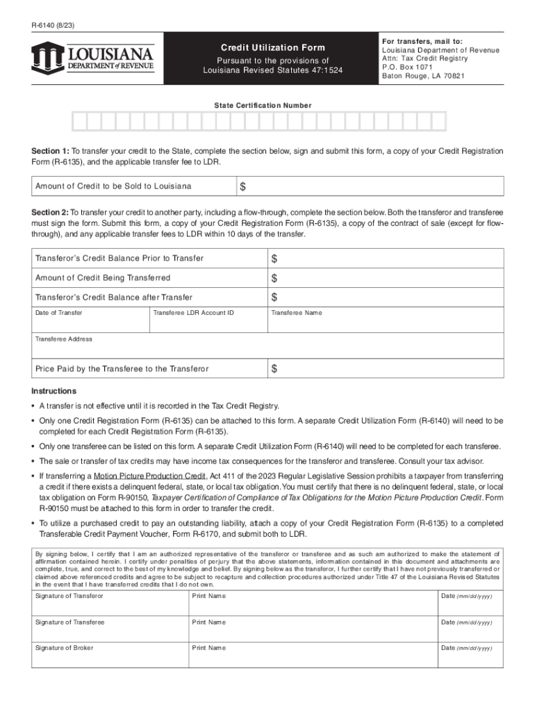 R6140 823Credit Utilization Form Pursuant to Th 2021