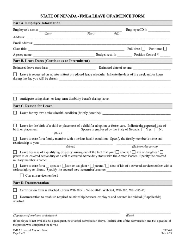 Family and Medical Leave FMLA Policy  Form