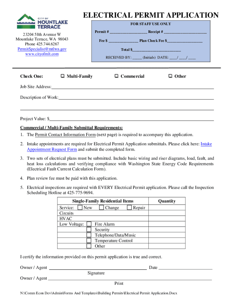 COMMERCIAL MULTI FAMILY BUILDING PERMIT  Form
