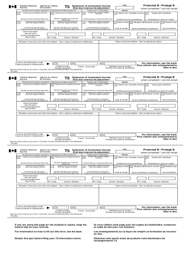  the T5 Statement of Investment Income Tax Form Explained 2023-2024