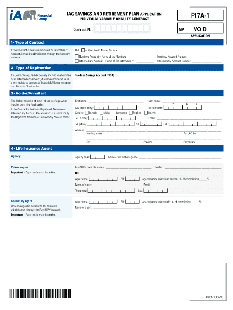 F17A 1 Application TFSA Tax Savings Account  Form