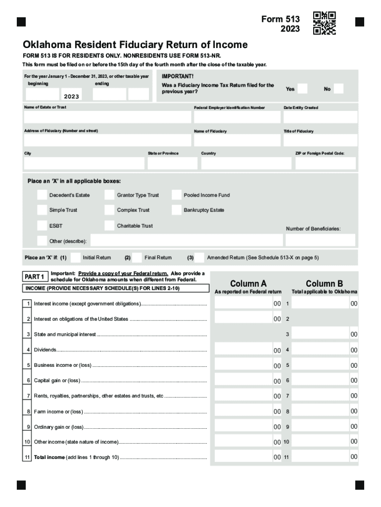 OK Resident Fiduciary Income Tax Forms and Instructions