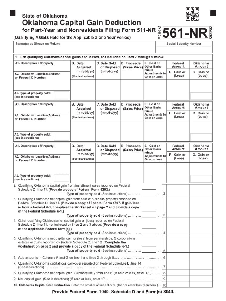  Fillable Online Ok State of Oklahoma for Part Year and 2023-2024