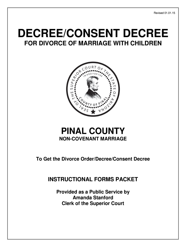  DecreeConsent Decree of Dissolution with Children  Pinal County 2015-2024