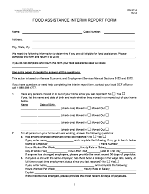  Food Assistant Interim Report Form 2014-2024