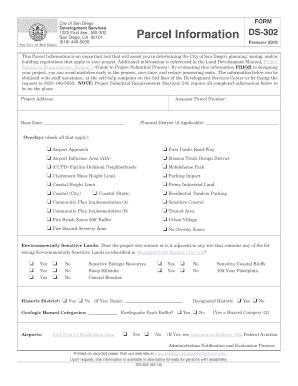 Parcel Information DS 302 Sandiego