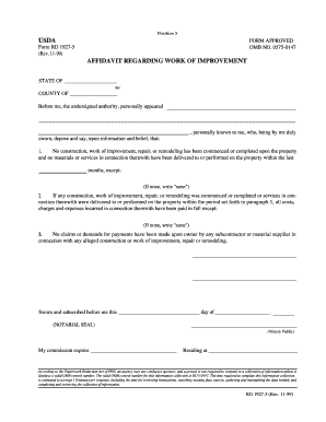 USDA AFFIDAVIT REGARDING WORK of IMPROVEMENT Forms Sc Egov Usda