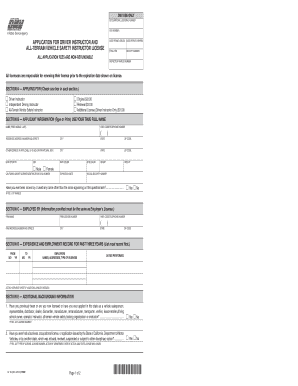 OL 16I, Application for Driver Instructor and All Terrain Vehicle Apps Dmv Ca  Form