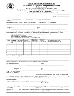 Town of Hempstead Tree Removal  Form