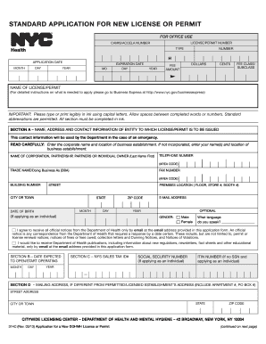 General Application for Permit NYC Gov Nyc  Form