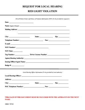 Florida Request Hearing  Form