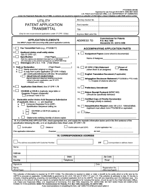 Patents Form to Print Out from the Patent Office