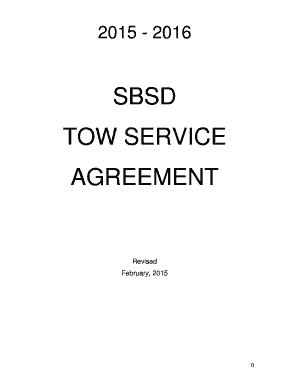  Tow Service Agreement 2015