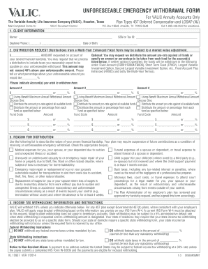  Valic Unforeseeable Emergency Withdrawal Form 2014-2024