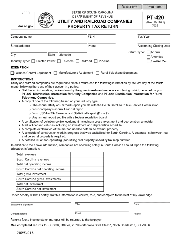 Account Closing FormC 278 SC Department of Revenue