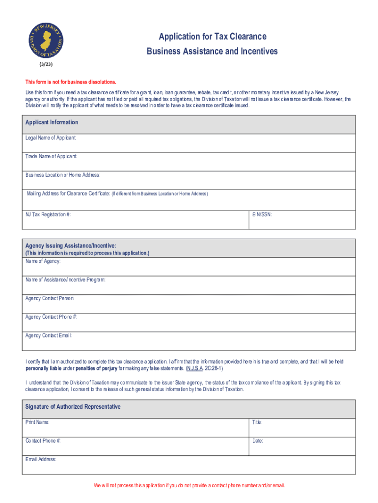 Securing Your Tax Clearance Certificate  Form