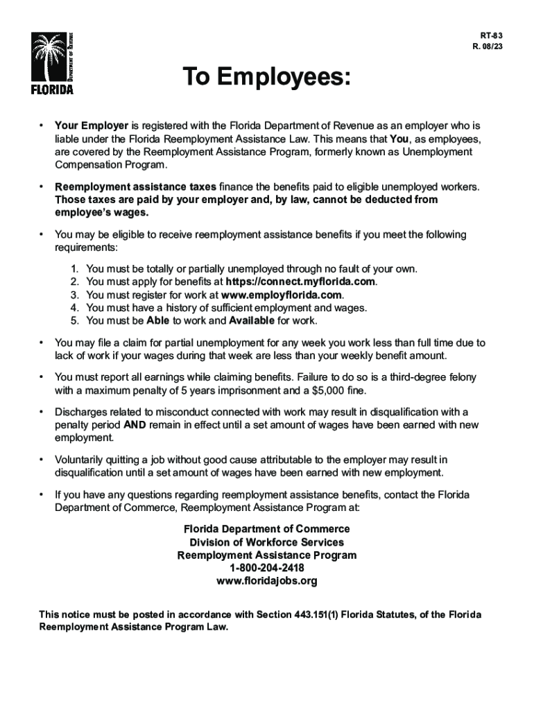  RT 83 R 0823 to Employees Your Employer is Re 2019