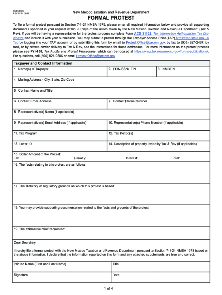  ACD31094 REV 07012023New Mexico Taxation and Rev 2019